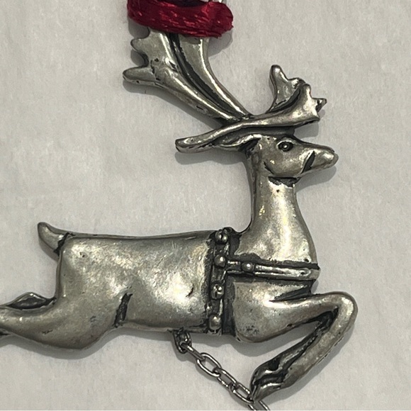 VINTAGE Seagull Pewter Christmas Bell Reindeer Tree Ornament Circa 1990’s Canada - Picture 7 of 8